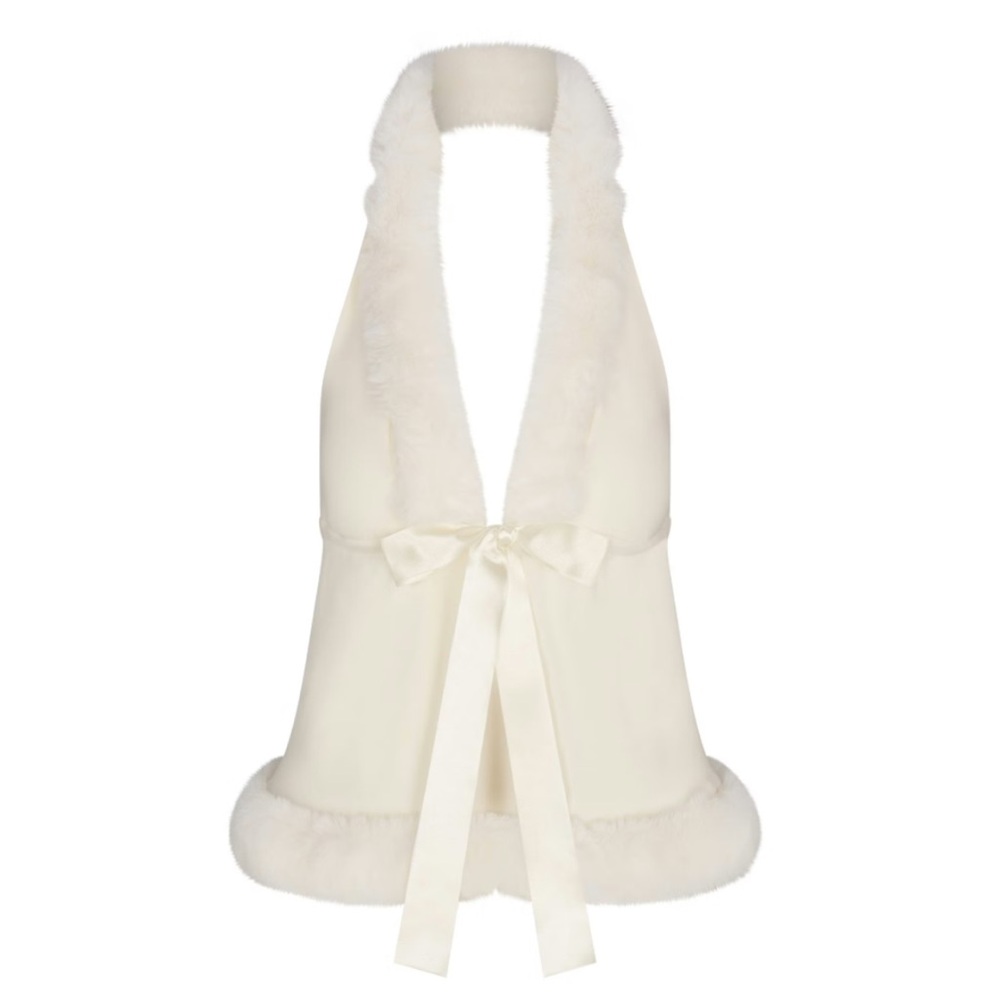 Skims Cloud halter top with Faux Fur trim - Picture 2 of 2